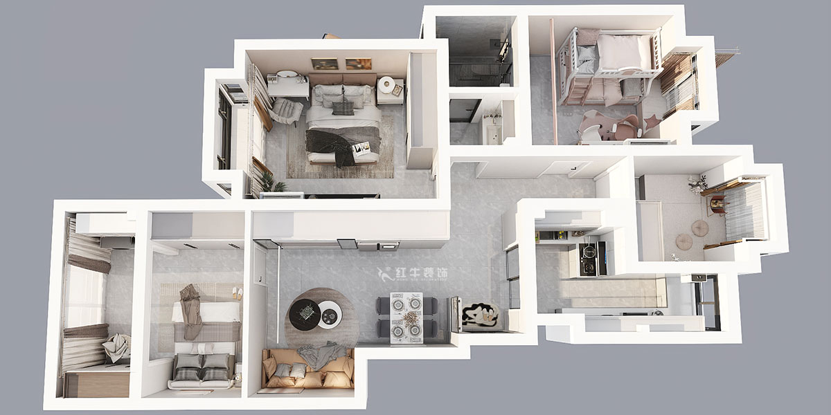 朱彥|托樂嘉睦鄰居-5-604-102㎡-簡約風(fēng)格|4室2廳1衛(wèi)|老房裝修|三房改四房|定制家|全包14萬|00_04鳥瞰圖