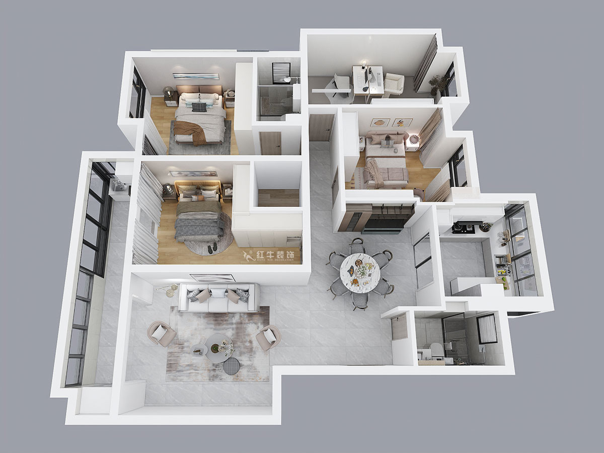 賈庭｜愛濤翠湖花園1-404-142㎡-現(xiàn)代風(fēng)格｜4室2廳1廚2衛(wèi)｜老房裝修｜定制家￥188000｜全包18