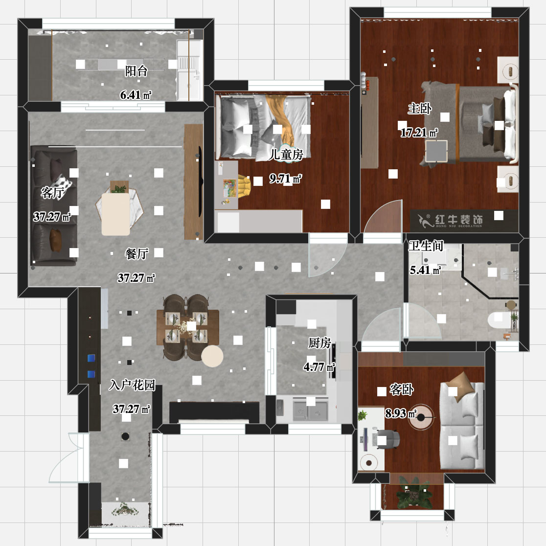 張智猿|弘陽上院19-504-110㎡-現(xiàn)代風(fēng)格|3室2廳1衛(wèi)|新房裝修|定制家¥100902|全包14萬|00_03平面彩圖
