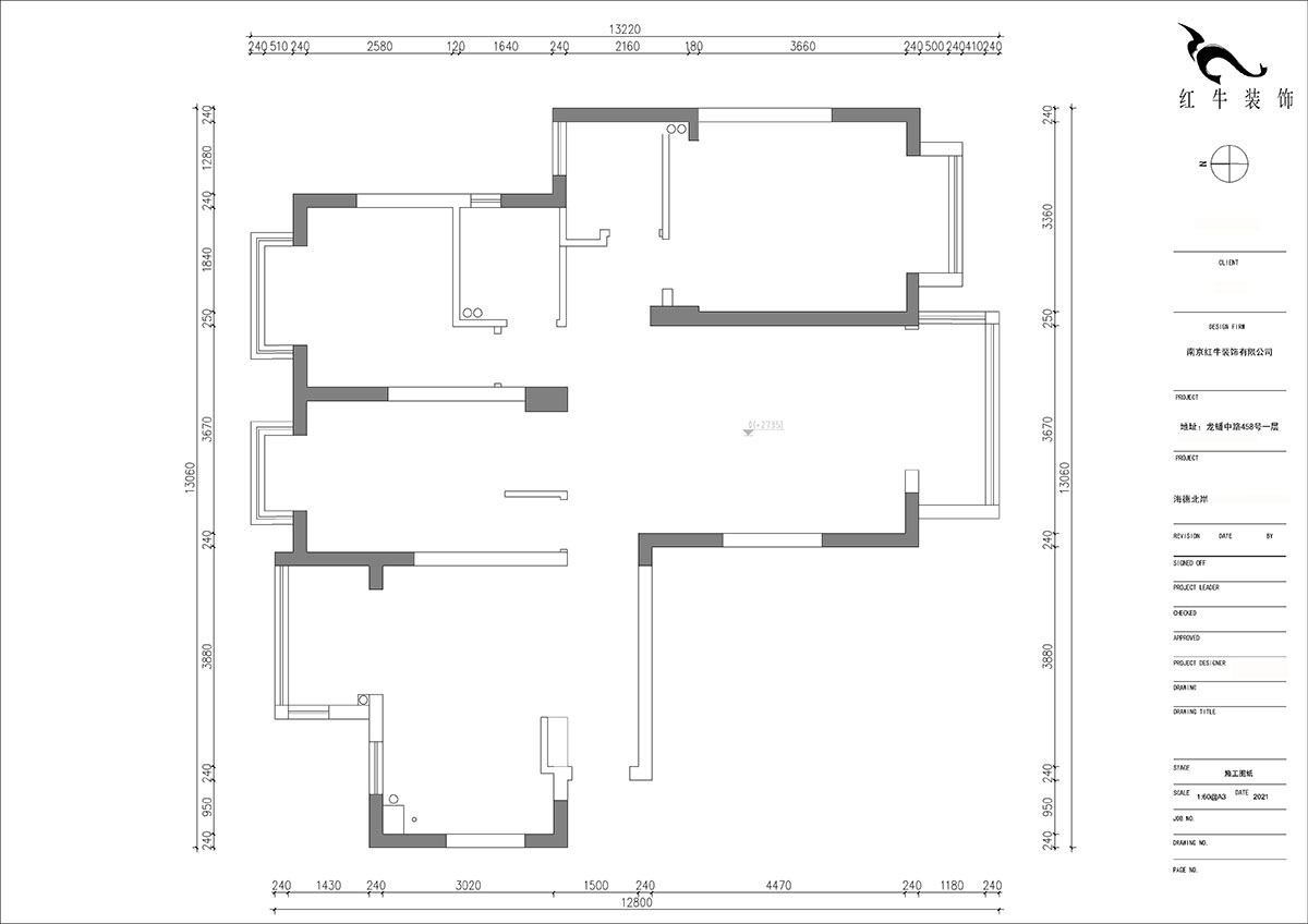 朱明琪｜海德北岸17-1-1401-120㎡-簡(jiǎn)約風(fēng)格｜3室2廳2衛(wèi)｜新房裝修｜定制家￥185496｜全包17萬(wàn)｜00_01原始結(jié)構(gòu)圖