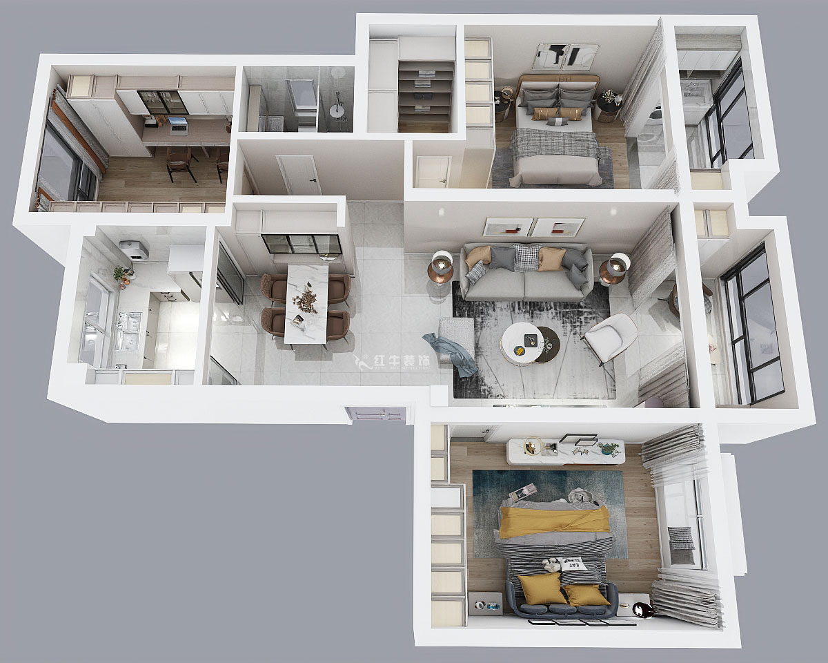顧娟|中和橋30號(hào)31-2-1404-120㎡-現(xiàn)代簡(jiǎn)約風(fēng)格|3室2廳2衛(wèi)|新房裝修|定制家¥137800|全包16