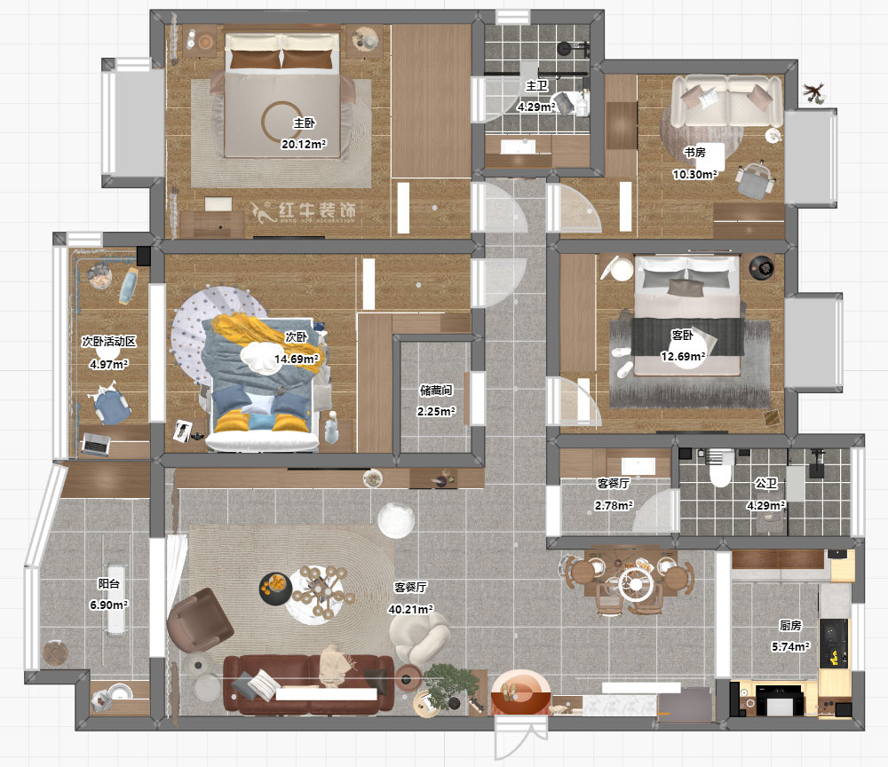 魏明花｜武夷綠洲賞桂苑4-3-306-154㎡-現(xiàn)代簡(jiǎn)約風(fēng)格｜4室2廳2衛(wèi)｜二手房裝修｜定制家｜全包20