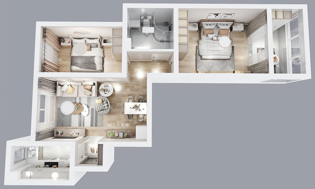 顧娟|逸境南苑3-311-90㎡-現(xiàn)代風(fēng)格|2室2廳1衛(wèi)|新房裝修|定制家¥121180|全包12