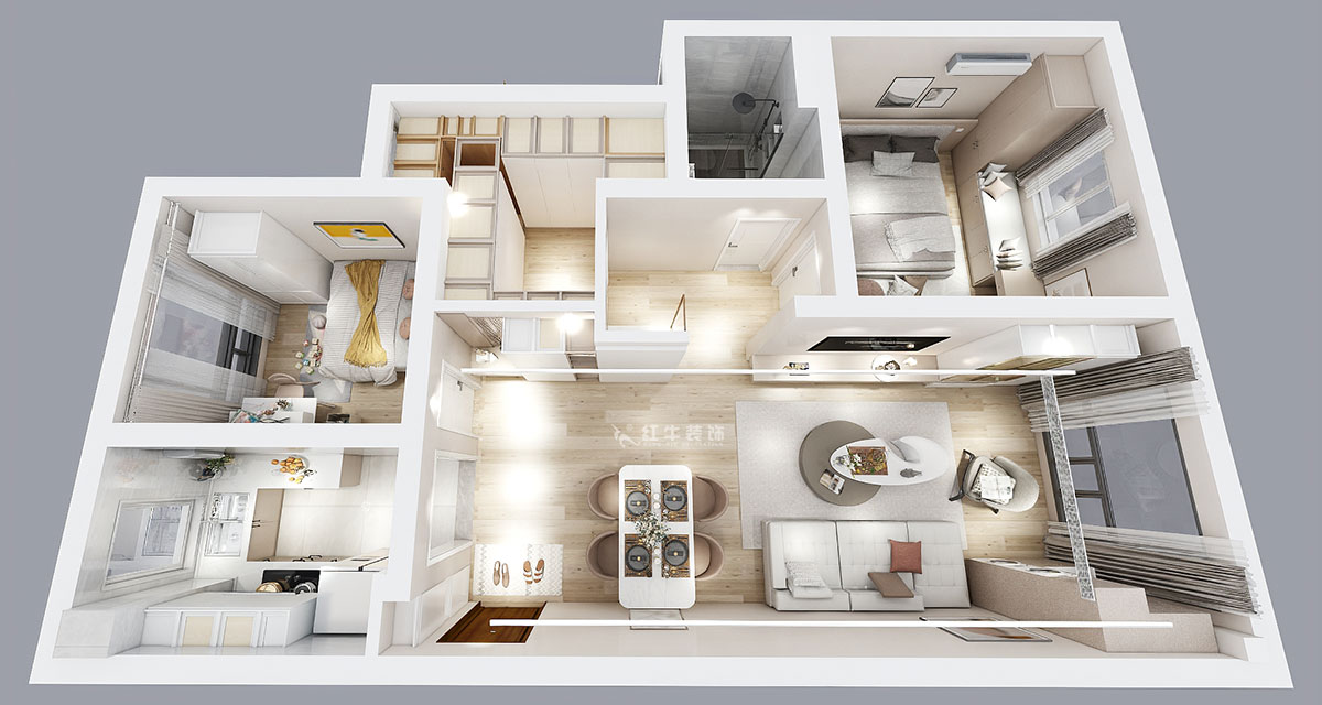 顧娟|中南世紀(jì)雅苑1-2-3205-95㎡-現(xiàn)代風(fēng)格|3室2廳1衛(wèi)|新房裝修|定制家¥103900|全包12
