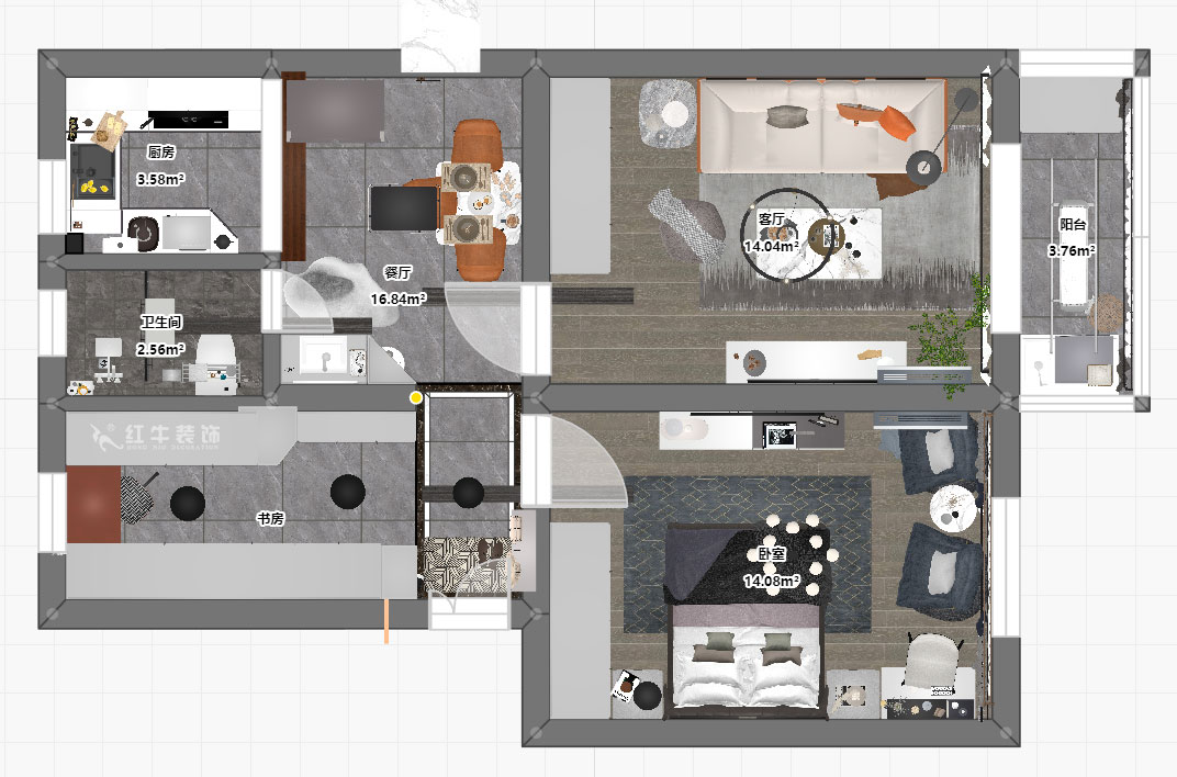 孟憲濤|陳家牌坊2-404-74㎡-簡約風格|3室1廳1衛(wèi)|新房裝修|定制家|全包12萬|00_03平面彩圖