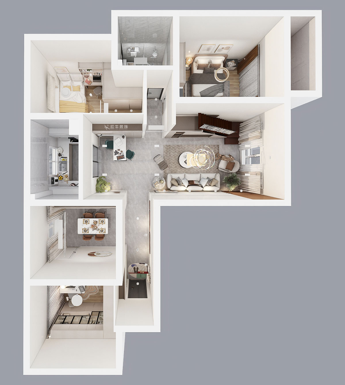 仇美蓉｜金城麗景北區(qū)8-2-1505-170㎡-簡約風格｜4室2廳2衛(wèi)｜老房裝修｜定制家｜全包20