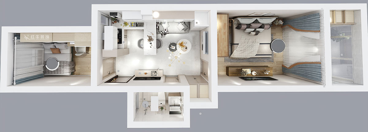 顧娟|衛(wèi)崗26號(hào)1-306-65㎡-現(xiàn)代風(fēng)格|2室1廳1衛(wèi)|舊房裝修|定制家|全包11