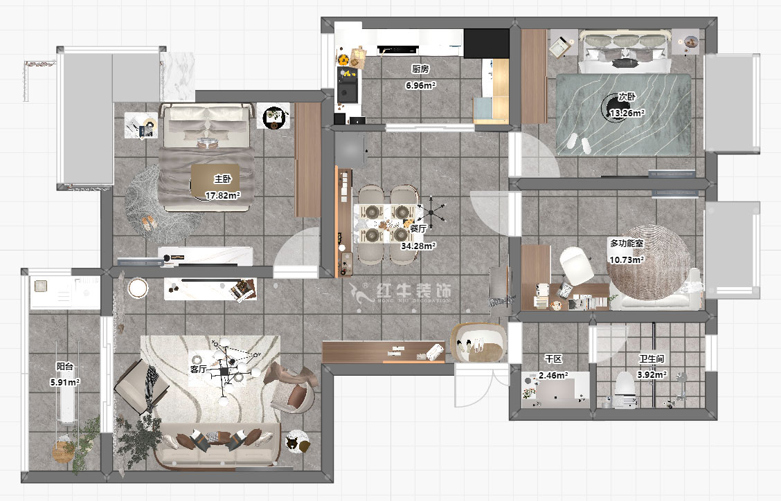劉小勇|瑞鑫蘭庭3-706-112㎡-現代簡約風格|3室2廳1衛(wèi)|老房裝修|定制家|全包15