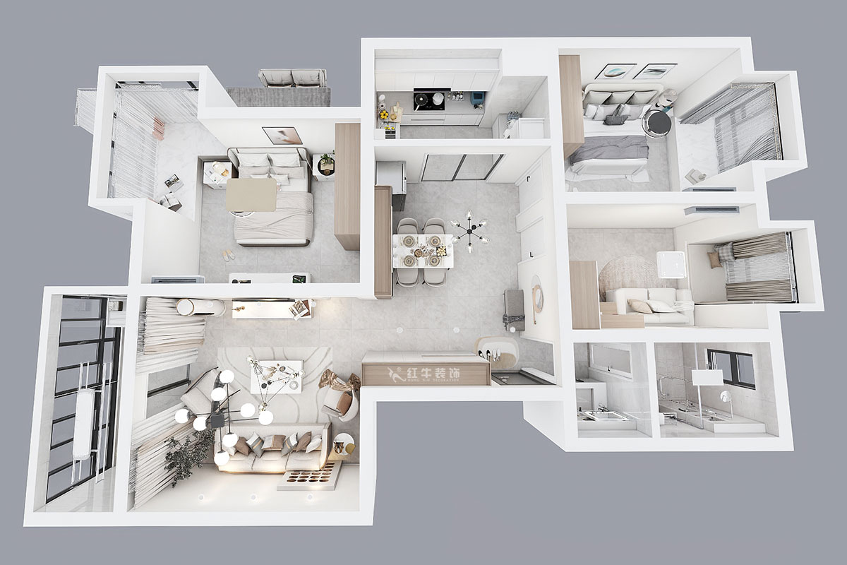 劉小勇|瑞鑫蘭庭3-706-112㎡-現代簡約風格|3室2廳1衛(wèi)|老房裝修|定制家|全包15