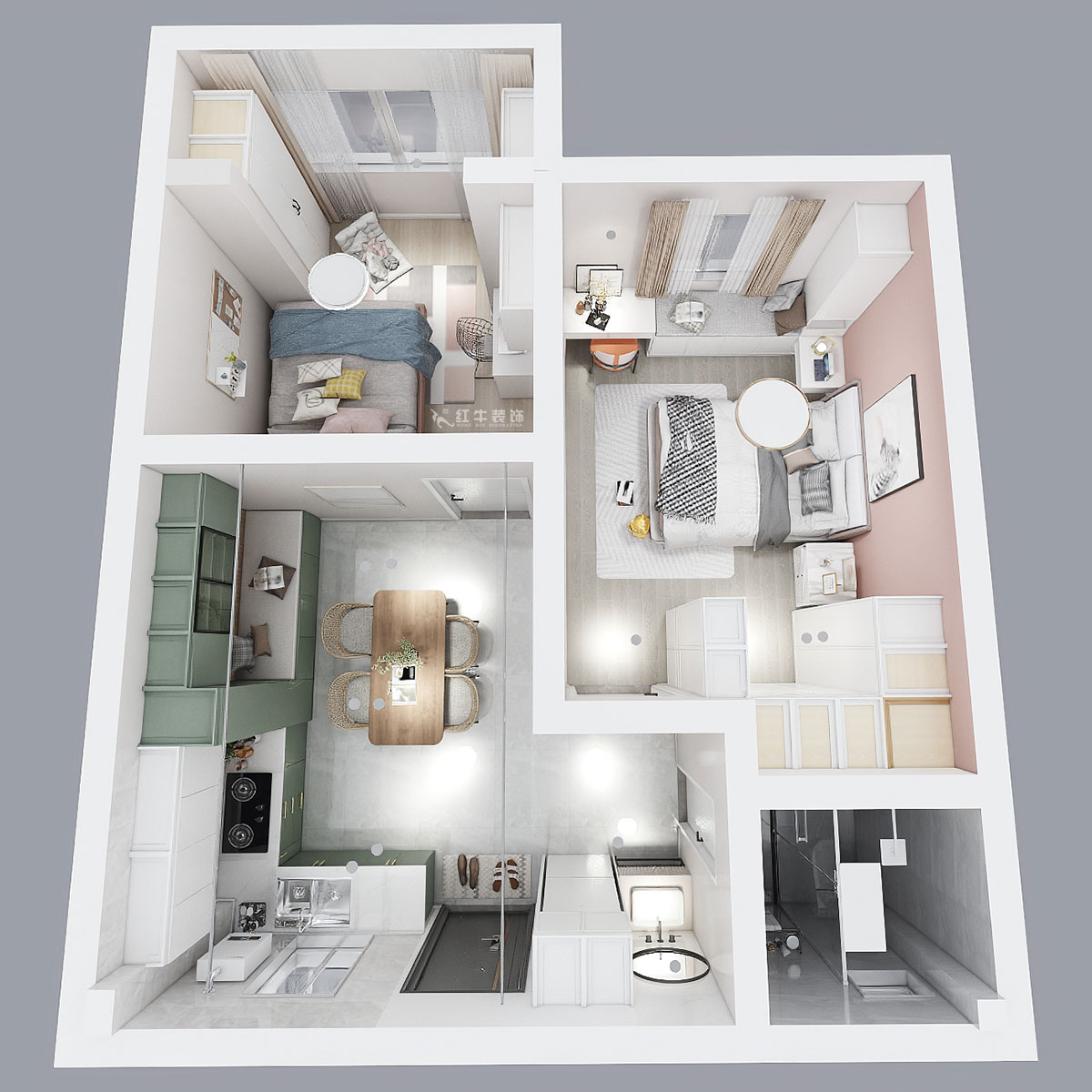 顧娟|琵琶小區(qū)長(zhǎng)生祠2-602-60㎡-現(xiàn)代簡(jiǎn)約風(fēng)格|2室2廳1衛(wèi)|舊房裝修|定制家|全包10