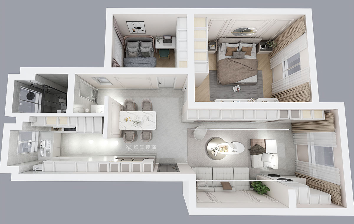 顧娟|苜蓿園東街1號(hào)49-501-72㎡-現(xiàn)代簡(jiǎn)約風(fēng)格|2室2廳1衛(wèi)|舊房裝修|定制家|全包11