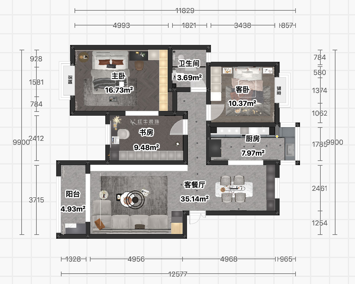 顧娟|雙贏花園南區(qū)2-3-306-110㎡-現(xiàn)代風(fēng)格|3室2廳1衛(wèi)|舊房裝修|定制家|全包15