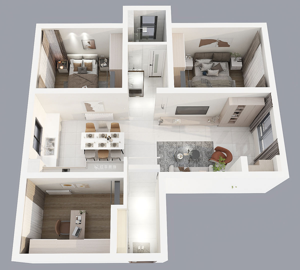 劉曉芳|保利國(guó)際社區(qū)-8-1904-95㎡-現(xiàn)代風(fēng)格|3室2廳1衛(wèi)|老房裝修|定制家|全包12