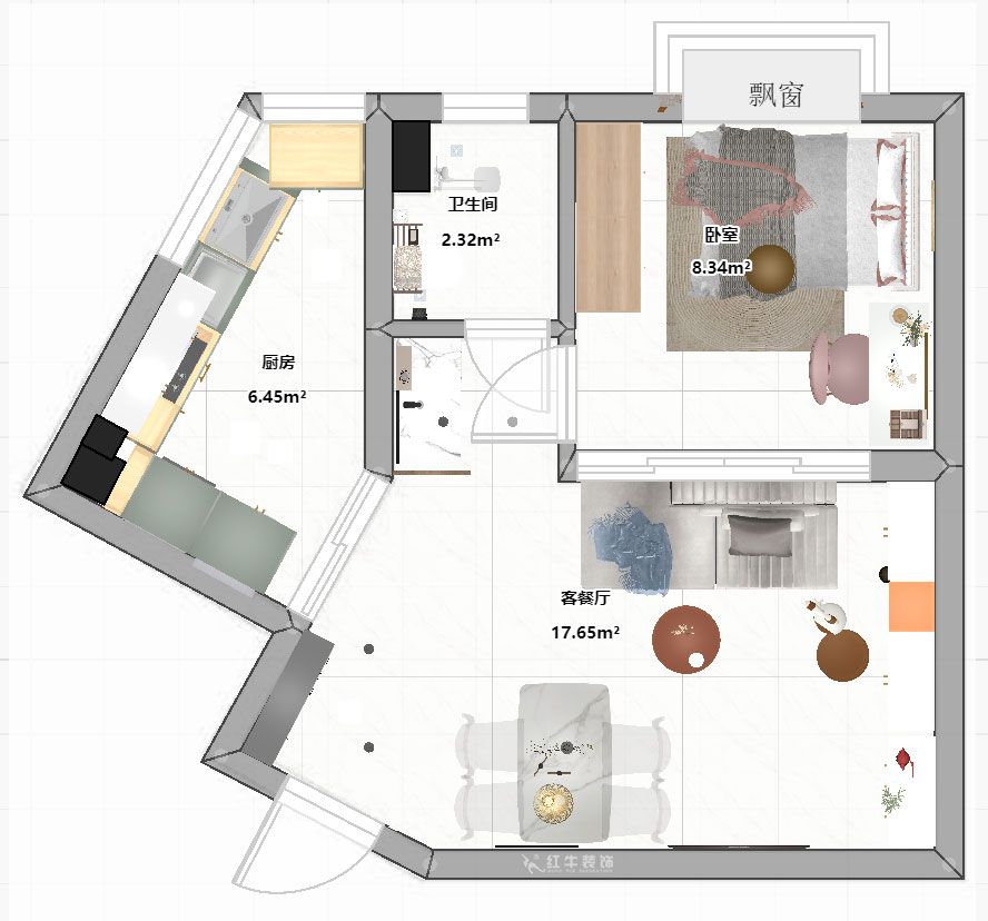 劉曉芳|百家湖西花園30-603-1-48㎡-現(xiàn)代風(fēng)格|1室2廳1衛(wèi)|老房裝修|定制家|全包7