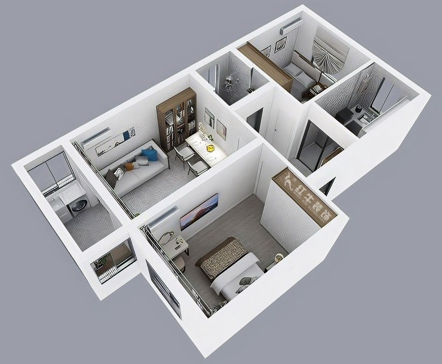 吳波|馬臺(tái)街56號(hào)502-401-60㎡-現(xiàn)代風(fēng)格|2室2廳1衛(wèi)|老房裝修|定制家|全包9