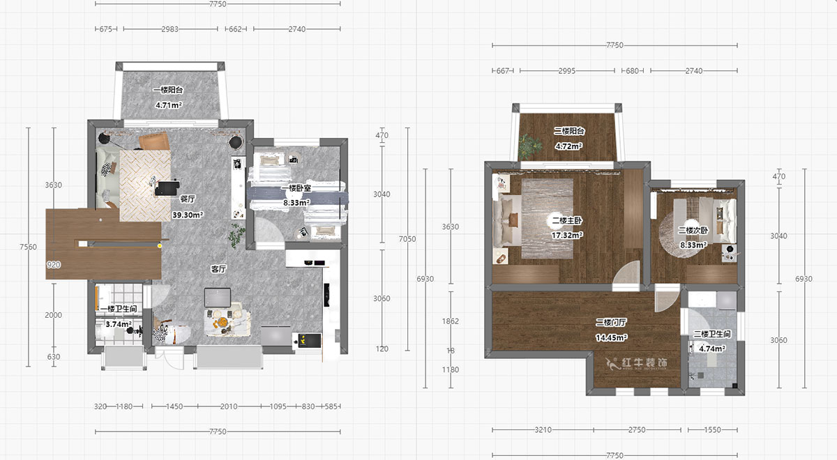 孟憲濤|養(yǎng)龍山莊D-11B-120㎡-現(xiàn)代簡約風(fēng)格|3室2廳2衛(wèi)|老房裝修|定制家|全包14萬|00_05平面彩圖