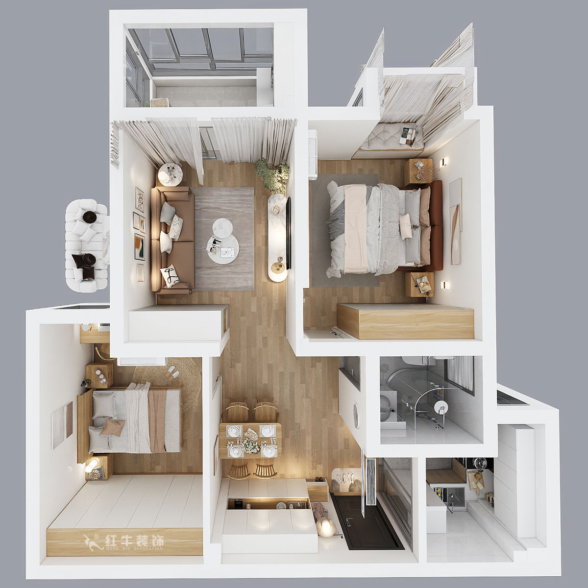 魏明花|御道嘉庭7-3-1006-80㎡-現(xiàn)代簡(jiǎn)約風(fēng)格|2室2廳1衛(wèi)|毛坯房裝修|定制家|全包11萬(wàn)|00_04鳥(niǎo)瞰圖