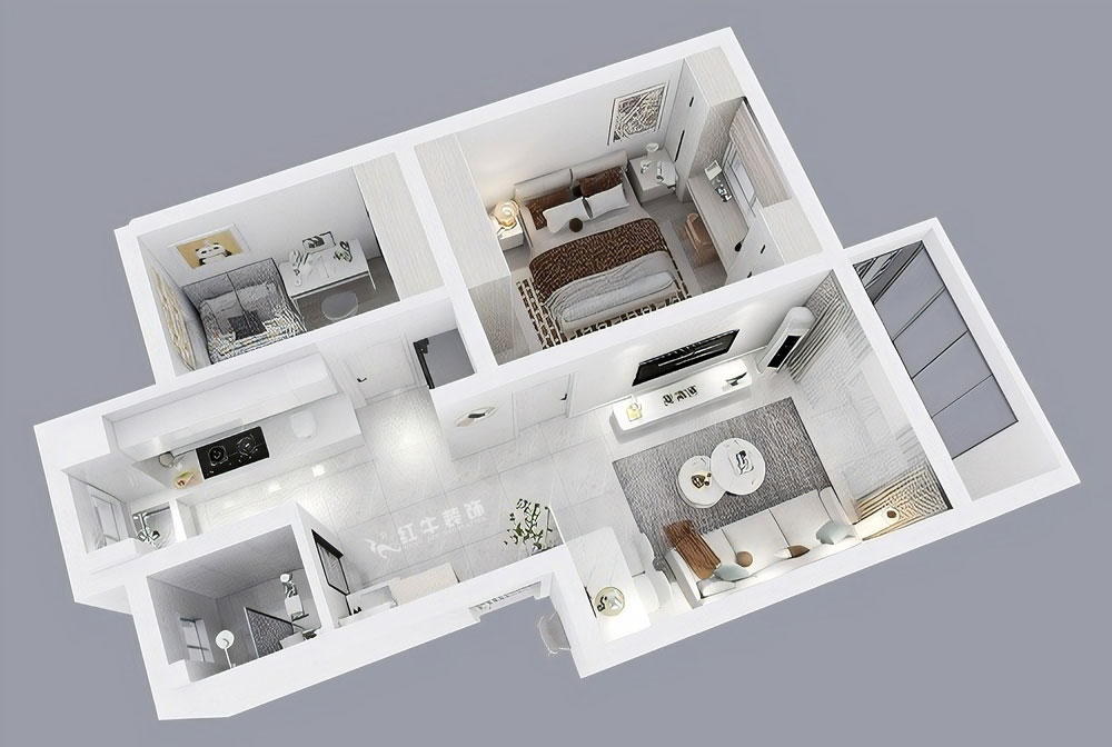 朱彥|養(yǎng)回紅村5號(hào)小區(qū)5-1-101-65㎡-現(xiàn)代簡(jiǎn)約風(fēng)格|3室1廳1衛(wèi)|老房裝修|定制家|全包11萬(wàn)|00_04鳥(niǎo)瞰圖