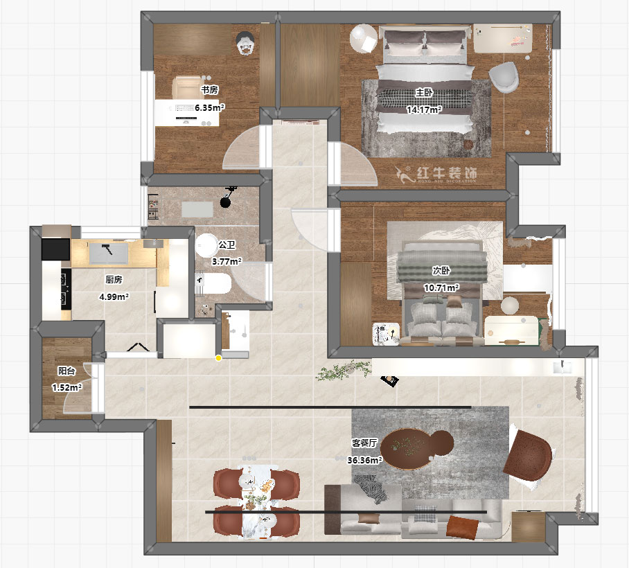 朱彥|潤(rùn)錦城11-1702-87㎡-現(xiàn)代簡(jiǎn)約風(fēng)格|3室1廳1衛(wèi)|新房裝修|定制家|全包13萬(wàn)|00_03平面彩圖