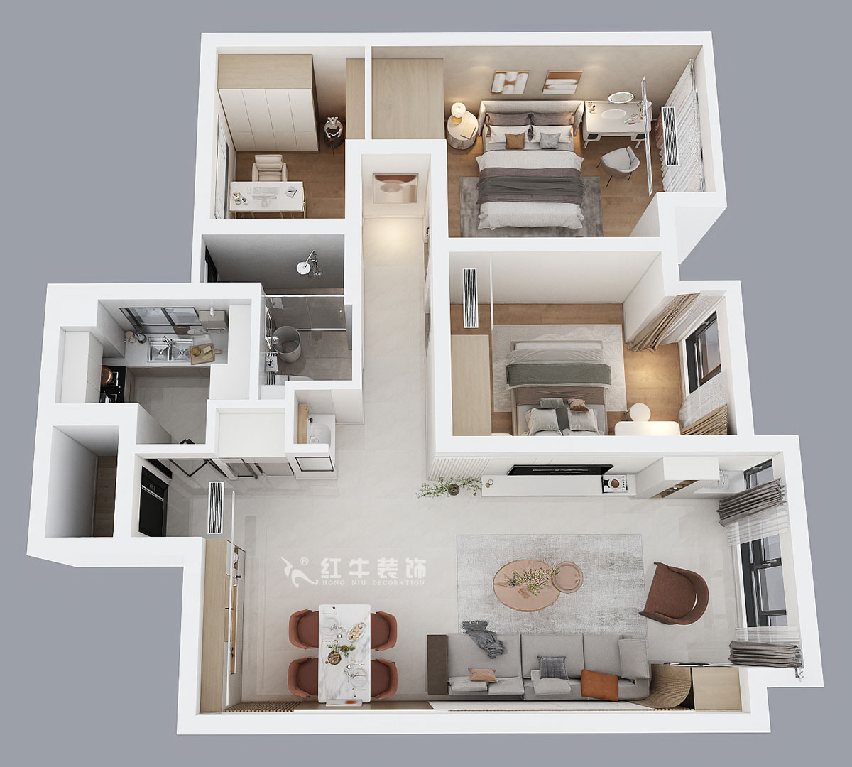 朱彥|潤(rùn)錦城11-1702-87㎡-現(xiàn)代簡(jiǎn)約風(fēng)格|3室1廳1衛(wèi)|新房裝修|定制家|全包13萬(wàn)|00_04鳥瞰圖