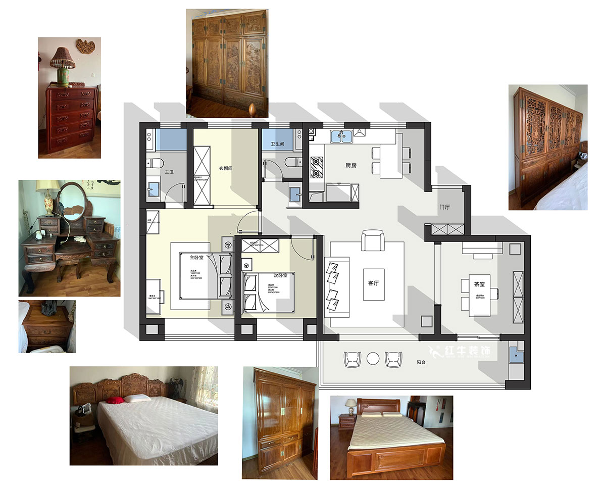 陸利民|金基中北映樾府5-702-140㎡-中式風格|4室2廳2衛(wèi)|精裝修改造|改造家|全包13