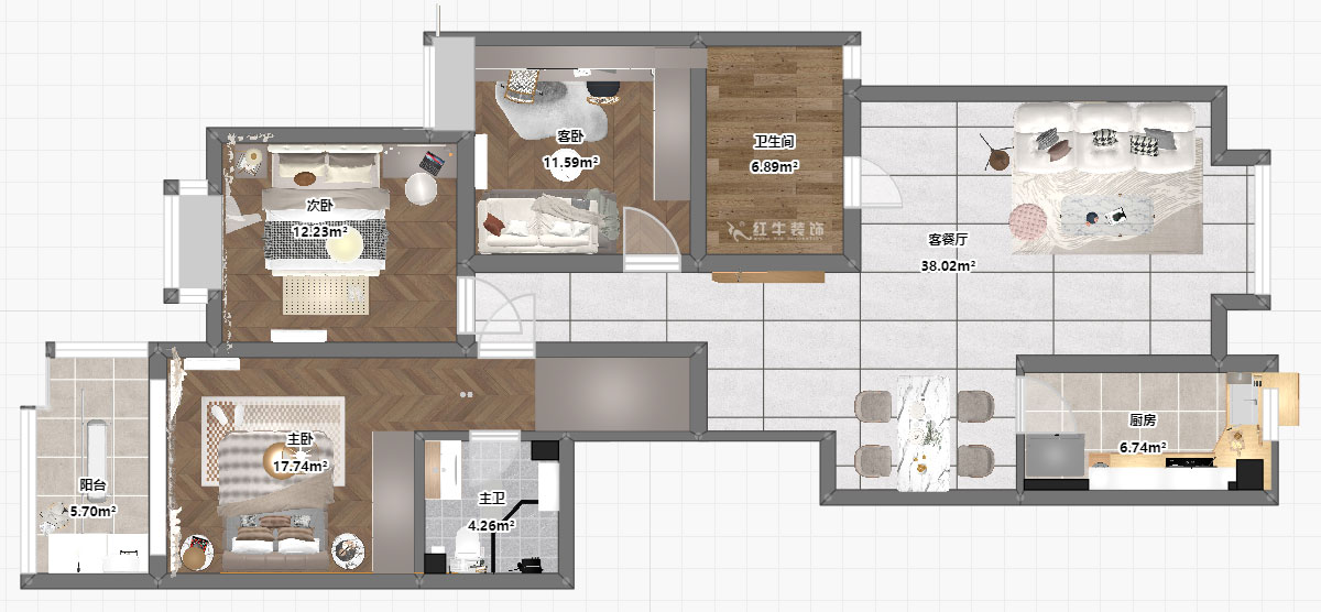 劉萍萍|東城水岸11-A-1502-132㎡-奶油風|3室2廳2衛(wèi)|老房裝修|定制家|全包20