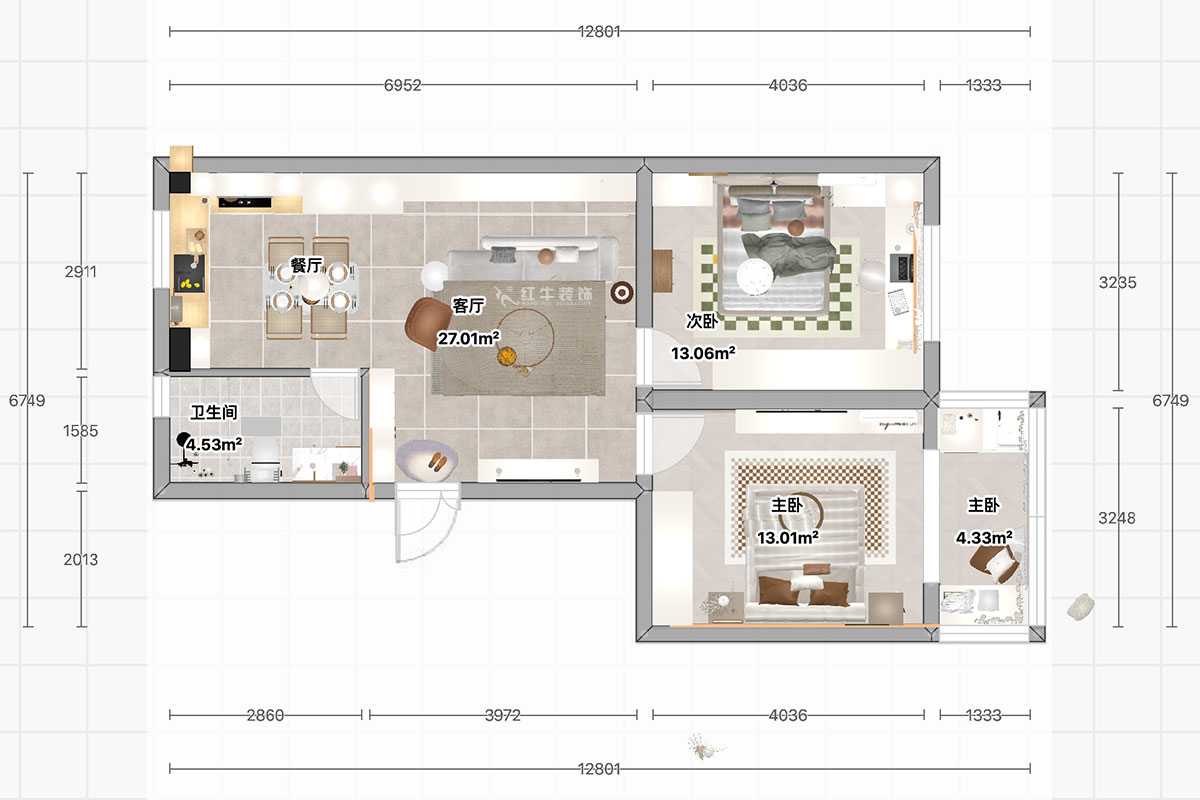 顧娟|浦東路4號(hào)10-3-405-75㎡-現(xiàn)代簡約風(fēng)格|2室2廳1衛(wèi)|舊房裝修|定制家|全包12