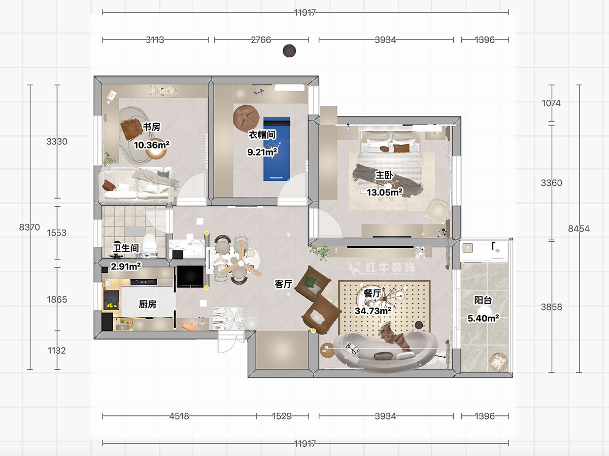 顧娟|天福園小區(qū)31-401-90㎡-現(xiàn)代簡(jiǎn)約風(fēng)格|3室2廳1衛(wèi)|舊房裝修|定制家|全包13