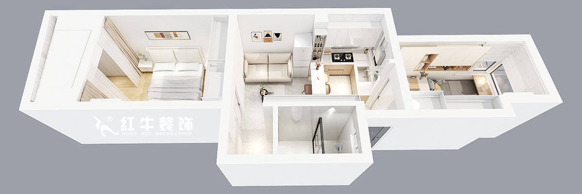 張智猿|景明佳園拾景苑1-1-402-50㎡-現(xiàn)代風格|2室1廳1衛(wèi)|老房裝修|定制家|全包12萬|00_05鳥瞰圖