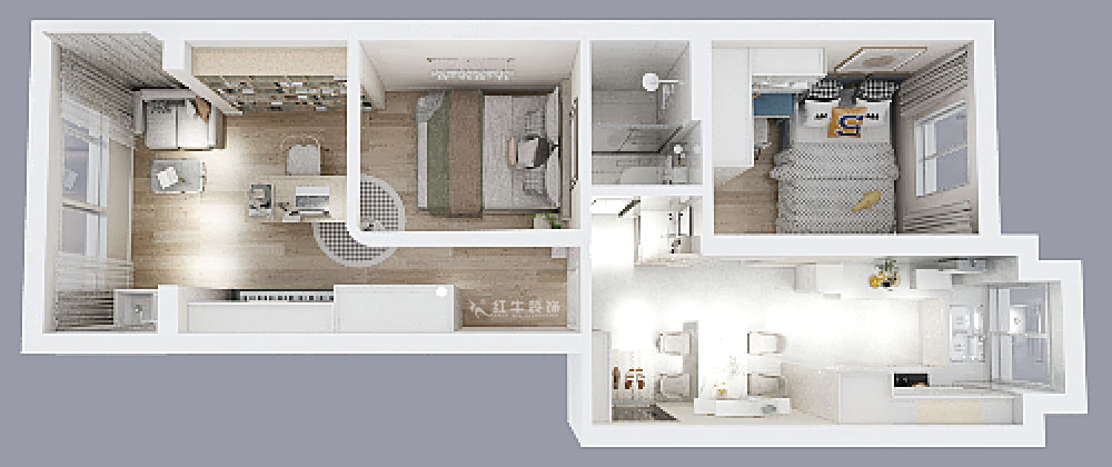 顧娟|寧海路201號(hào)1-507-60㎡-現(xiàn)代簡(jiǎn)約風(fēng)格|2室2廳1衛(wèi)|舊房裝修|定制家|全包11