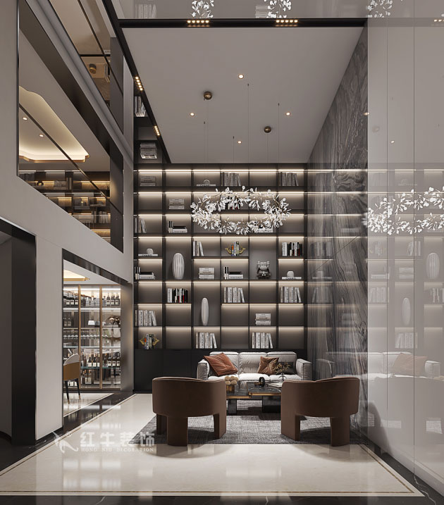 劉小勇|雅園21-101-390㎡-現(xiàn)代奢華風(fēng)格|9室2廳6衛(wèi)|三層別墅裝修|定制家|全包|01會(huì)客廳