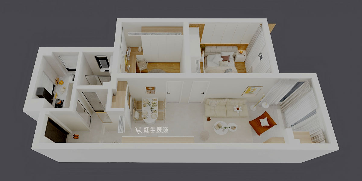 劉曉芳|觀(guān)泓雅苑A區(qū)7-5-909-82㎡-原木奶油風(fēng)|2室2廳1衛(wèi)|新房裝修|定制家|全包11