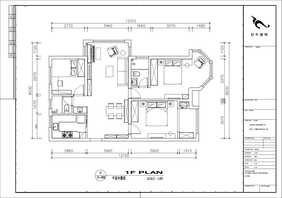 劉小勇|中南世紀雅苑一期8-501-115㎡-現代簡約風格|3室2廳1衛(wèi)|新房裝修|定制家|全包16萬|00_02平面布置圖