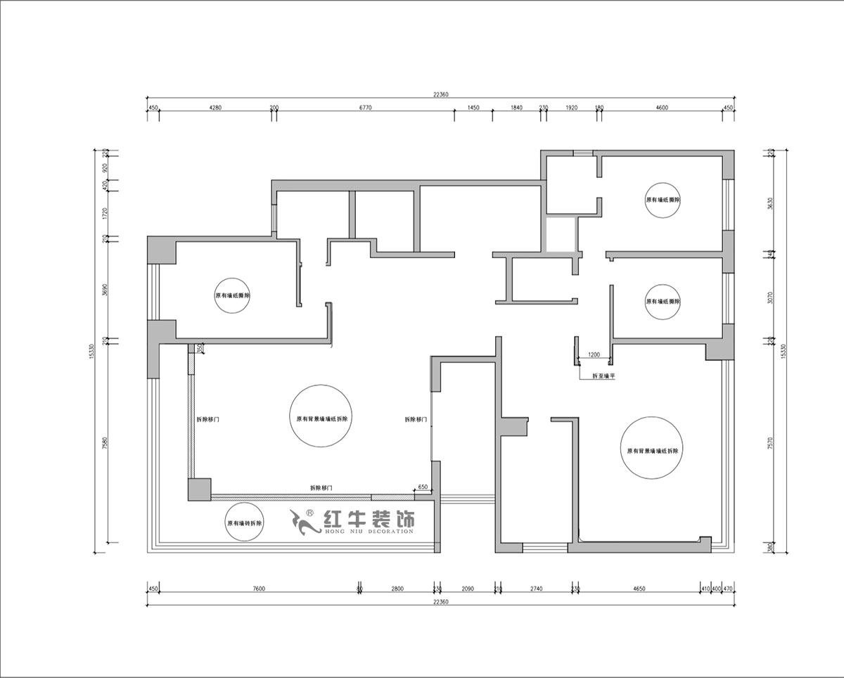 【實景案例】朱明琪|天鵝堡花園-280㎡-現(xiàn)代輕奢風格|3室2廳2衛(wèi)|精裝修改造|改造家|全包30萬|00_01原始結(jié)構(gòu)圖