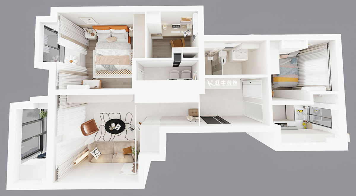 賈庭｜紫金觀邸7-2-204-85㎡-現(xiàn)代風格｜3室2廳2衛(wèi)｜老房裝修｜定制家｜全包11