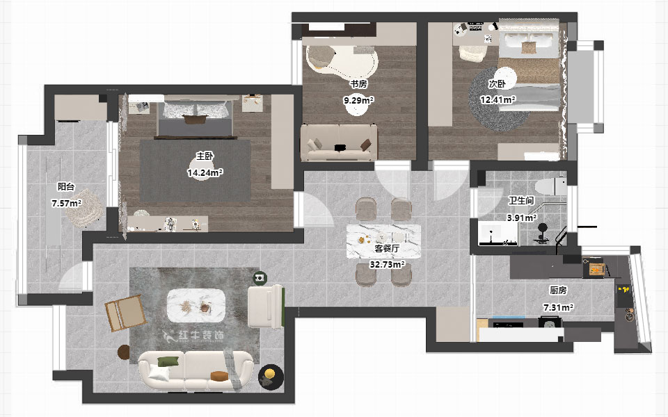 劉萍萍|龍翔鳴翠苑17-702-112㎡-現(xiàn)代簡約風(fēng)格|3室2廳1衛(wèi)|老房裝修|定制家|全包14