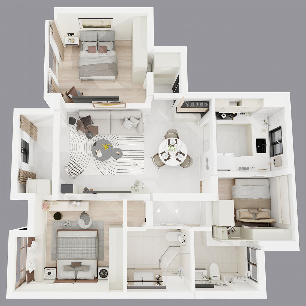 朱明琪|朗詩(shī)未來(lái)街區(qū)8-2-503-107㎡-現(xiàn)代風(fēng)格|3室2廳2衛(wèi)|新房裝修|定制家|全包17萬(wàn)|00_03鳥(niǎo)瞰圖