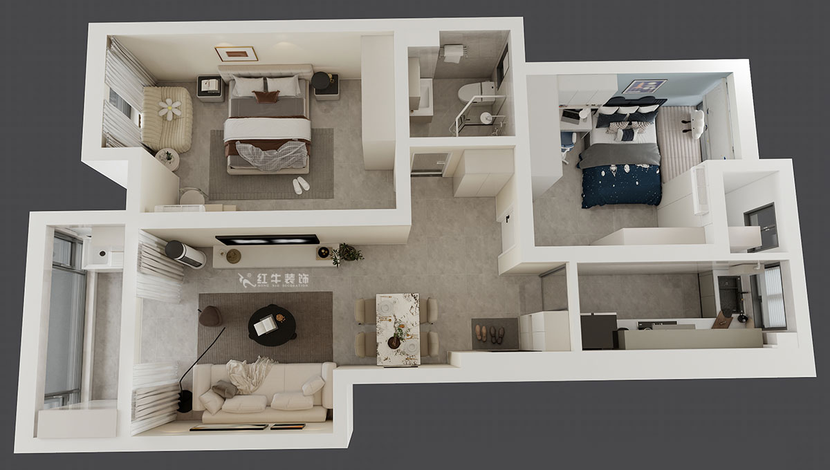 賈庭|萬達(dá)紫金明珠20-3-606-86㎡-現(xiàn)代風(fēng)格|2室2廳1廚1衛(wèi)|老房裝修|定制家|全包11