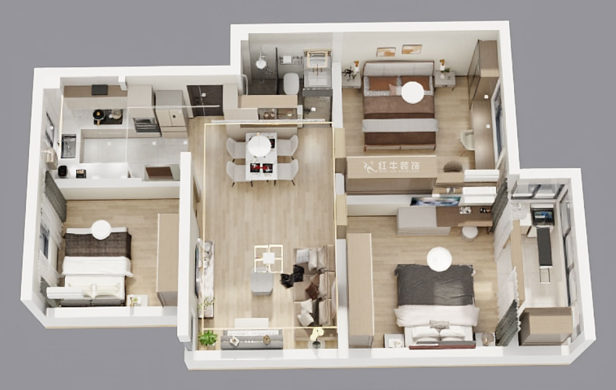 劉曉芳|秦淮教師公寓14-72-202-95㎡-現(xiàn)代風(fēng)格|3室2廳1衛(wèi)|新房裝修|定制家|全包12