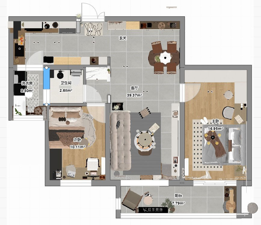 劉萍萍｜麒麟山莊27-502-103㎡-現(xiàn)代簡(jiǎn)約風(fēng)格｜2室2廳1衛(wèi)｜老房裝修｜定制家｜全包14