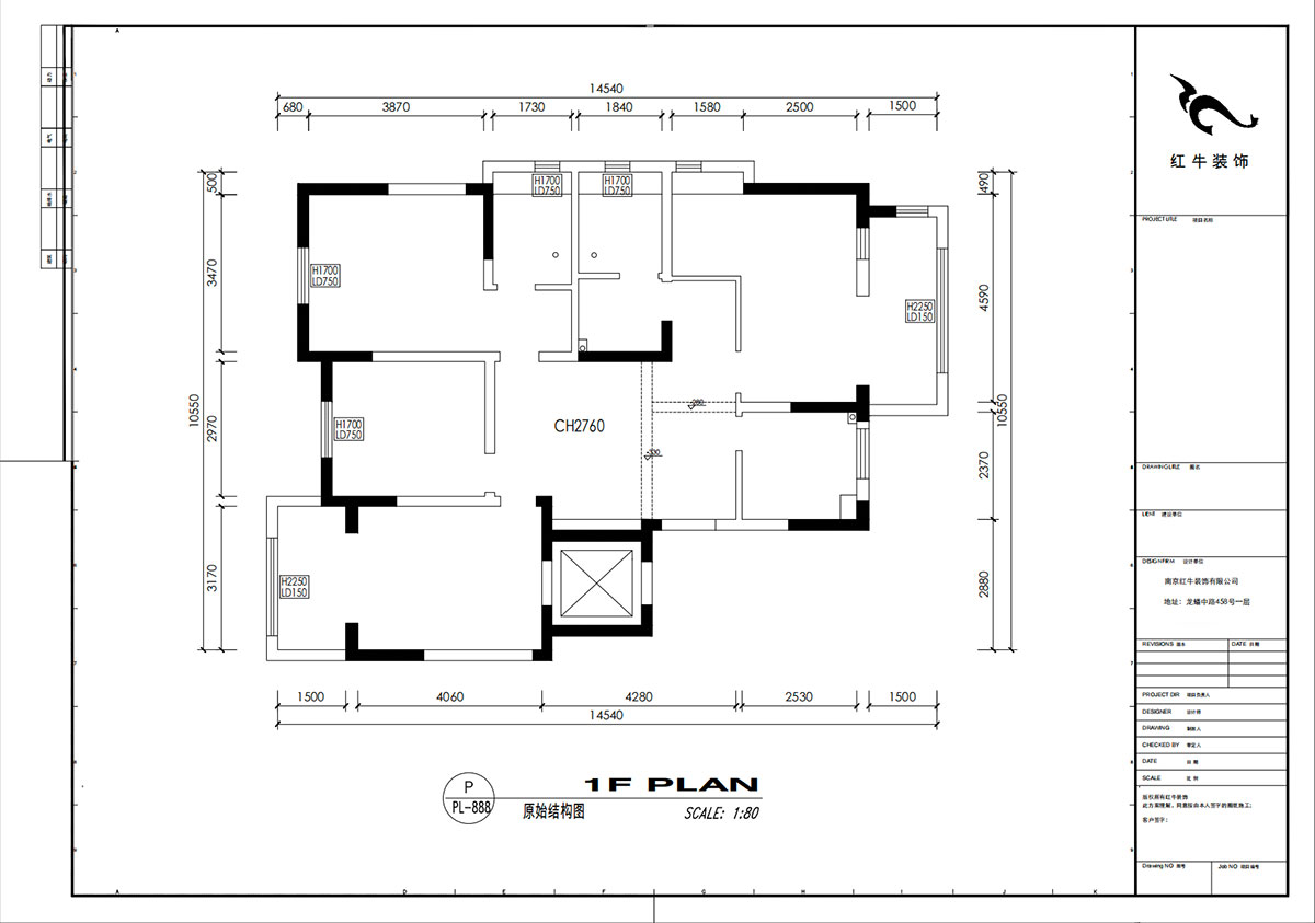 劉小勇|柏悅瀾庭28-206-125㎡-現(xiàn)代簡(jiǎn)約風(fēng)格|3室2廳2衛(wèi)|老房裝修|定制家|全包17萬|00_01原始結(jié)構(gòu)圖