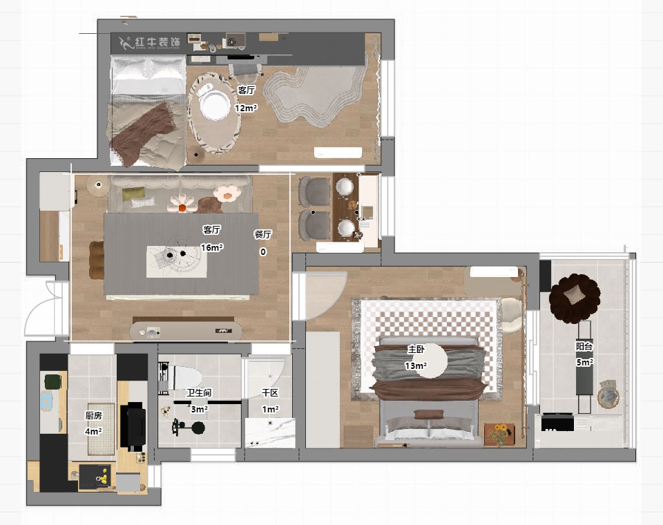 朱彥|鳳翔新城6-3-310-65㎡-現(xiàn)代簡約風(fēng)格|2室2廳1衛(wèi)|老房改造|定制家|全包9