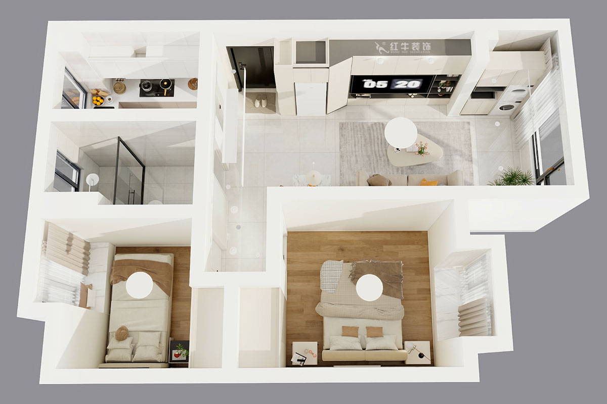 劉曉芳|棠祥南苑1-1804-70㎡-現(xiàn)代風(fēng)格|2室2廳1衛(wèi)|新房裝修|定制家|全包10