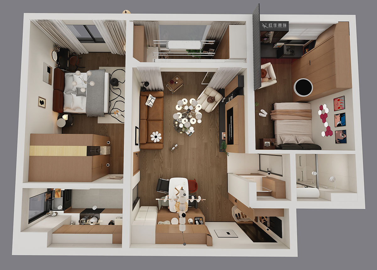 朱明琪|朗詩國際街區(qū)中園6-1-602-100㎡-現(xiàn)代原木風(fēng)格|2室1廳1衛(wèi)|老房裝修|定制家|全包11萬|00_04鳥瞰圖