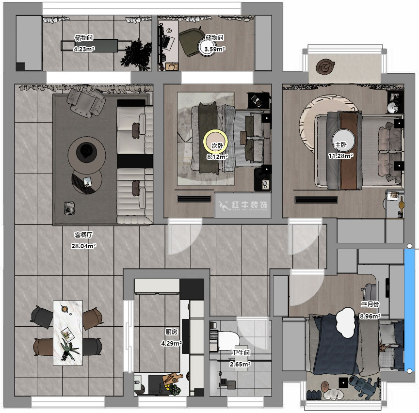 賈庭|金沙璟園4-2104-100㎡-新中式風(fēng)格|3室2廳1廚1衛(wèi)|毛坯裝修|定制家|全包13