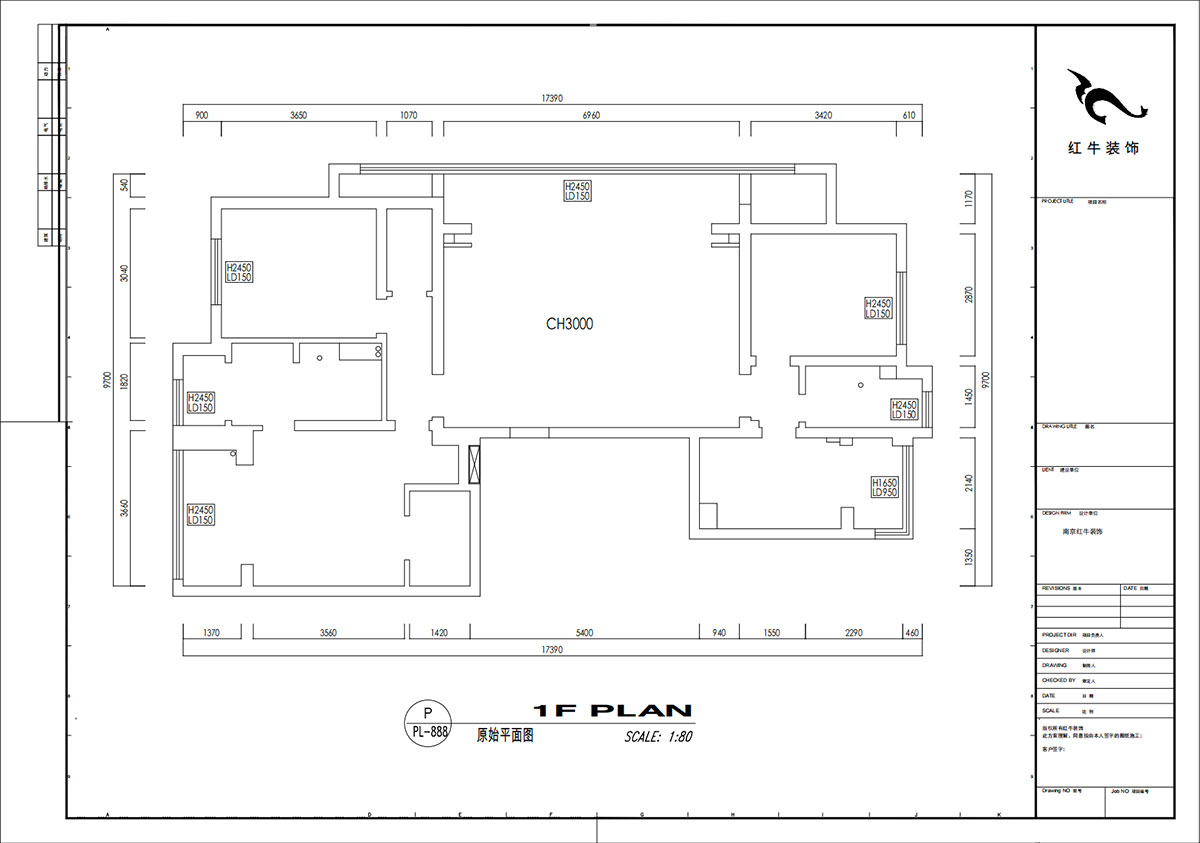 劉小勇|翠屏誠園北區(qū)5-702-138㎡-現(xiàn)代黑白灰風(fēng)格|3室2廳2衛(wèi)|老房裝修|定制家|全包19萬|00_01原始結(jié)構(gòu)圖