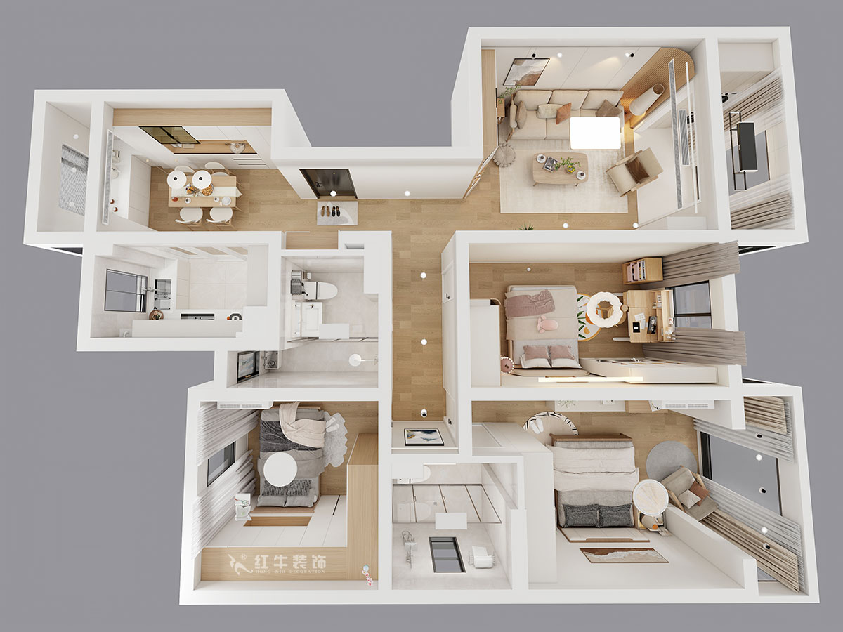 朱彥|凱悅天琴2-3-1106-140㎡-現(xiàn)代簡(jiǎn)約風(fēng)格|3室2廳2衛(wèi)|老房改造|定制家|全包18萬(wàn)|00_04鳥(niǎo)瞰圖