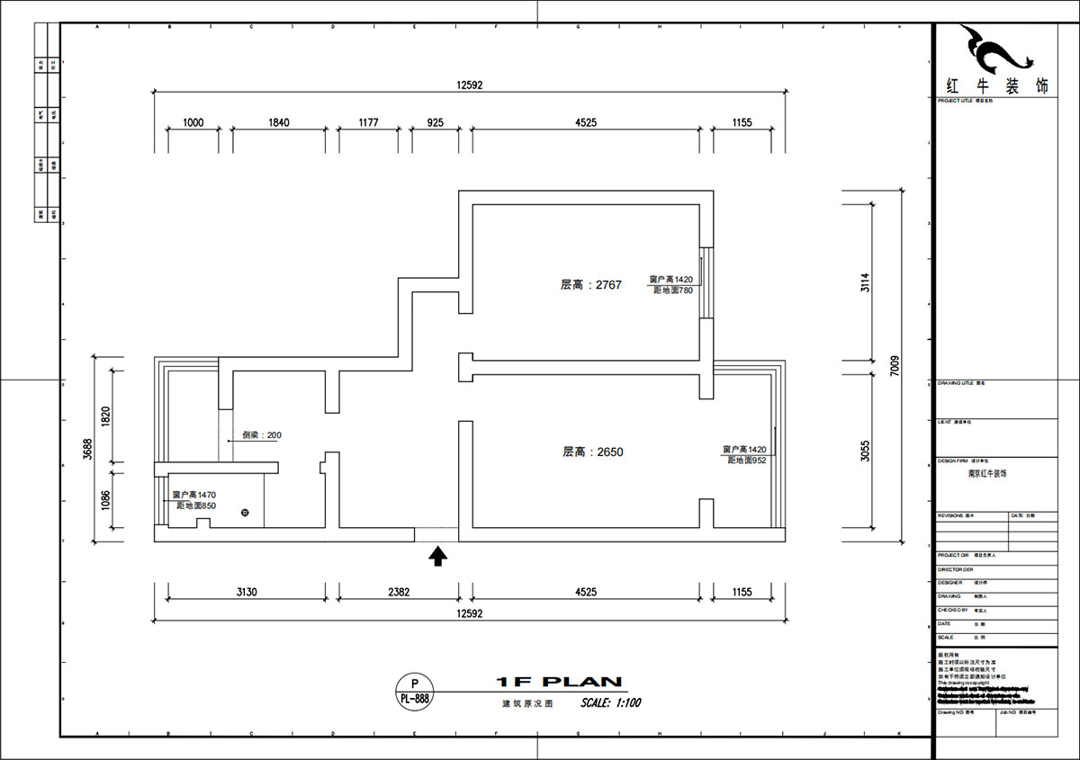 魏明花|公教一村16-603-68㎡-現(xiàn)代簡(jiǎn)約風(fēng)格|2室1廳1衛(wèi)|二手房裝修|定制家|全包9萬(wàn)|00_01建筑原況圖