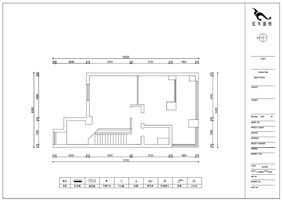朱明琪|萊茵鉑郡922室-69㎡-原木風(fēng)格|復(fù)式|loft公寓|2室2廳2衛(wèi)|老房裝修|定制家|全包12萬|00_03二樓原始結(jié)構(gòu)圖