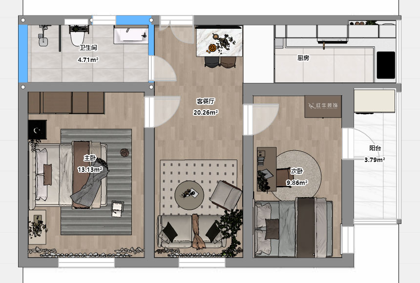 劉曉芳|青云巷20號(hào)201-57㎡-現(xiàn)代風(fēng)格|2室2廳1衛(wèi)|老房裝修|定制家|全包8